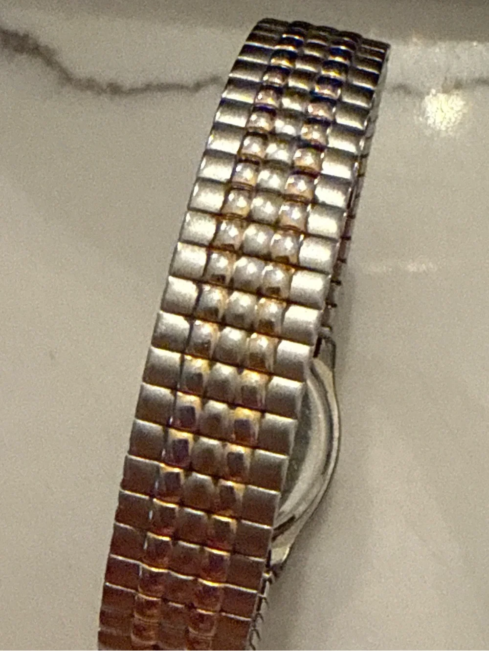 Ladies Pulsar Two Tone Silver & Gold Stretch Band V811-X042 Needs Battery